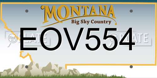 EOV554 Montana License Plate