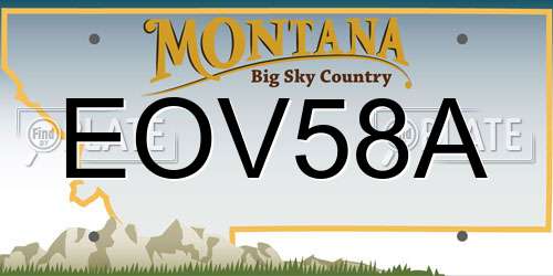 EOV58A Montana License Plate