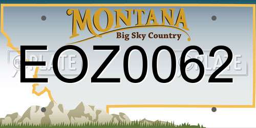 EOZ0062 Montana License Plate
