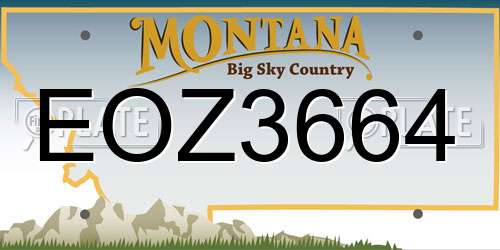 EOZ3664 Montana License Plate