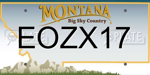 EOZX17 Montana License Plate