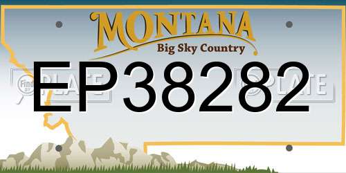 EP38282 Montana License Plate