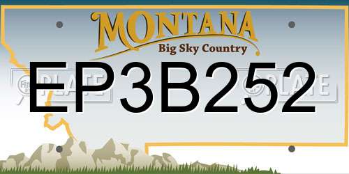 EP3B252 Montana License Plate