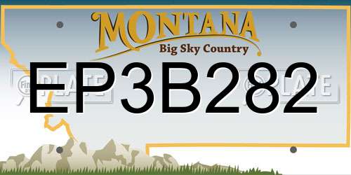 EP3B282 Montana License Plate