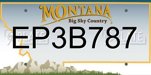 EP3B787 Montana License Plate