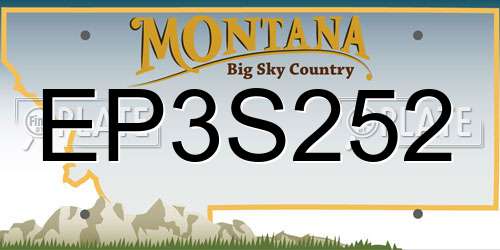EP3S252 Montana License Plate