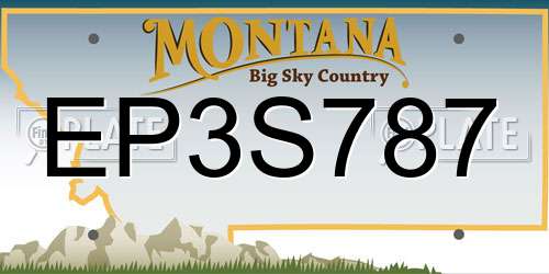 EP3S787 Montana License Plate