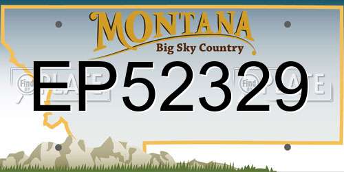 EP52329 Montana License Plate