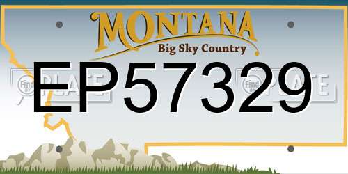 EP57329 Montana License Plate