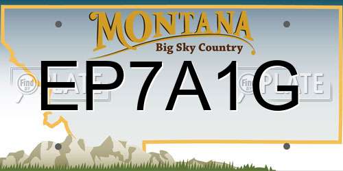 EP7A1G Montana License Plate