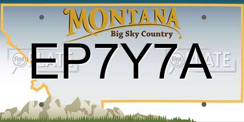 EP7Y7A Montana License Plate