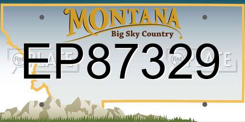 EP87329 Montana License Plate