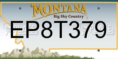 EP8T379 Montana License Plate