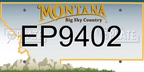 EP9402 Montana License Plate