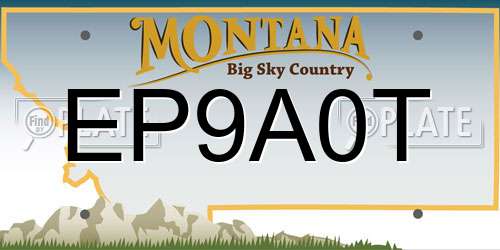 EP9A0T Montana License Plate