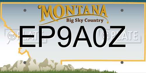 EP9A0Z Montana License Plate
