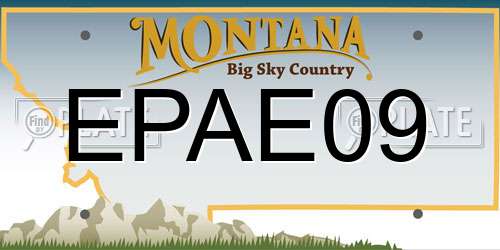 EPAE09 Montana License Plate