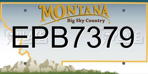 EPB7379 Montana License Plate