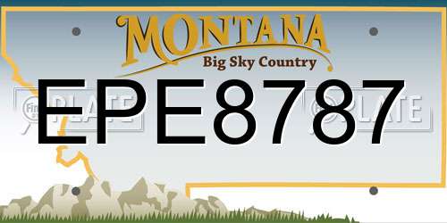 EPE8787 Montana License Plate