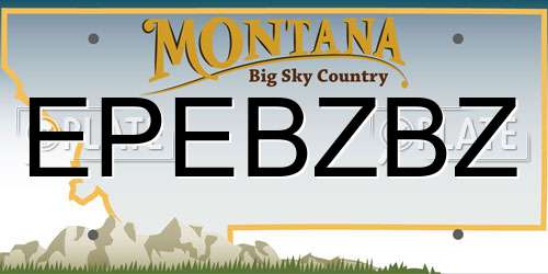 EPEBZBZ Montana License Plate