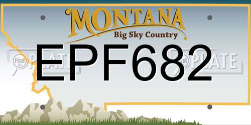 EPF682 Montana License Plate