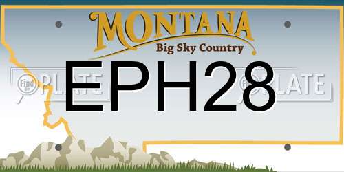 EPH28 Montana License Plate