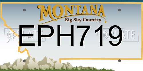 EPH719 Montana License Plate