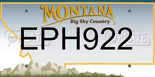 EPH922 Montana License Plate