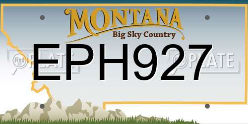 EPH927 Montana License Plate
