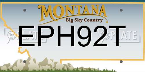 EPH92T Montana License Plate