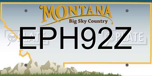 EPH92Z Montana License Plate