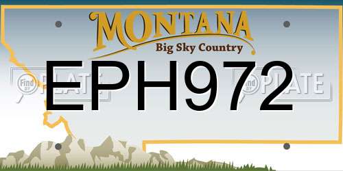 EPH972 Montana License Plate