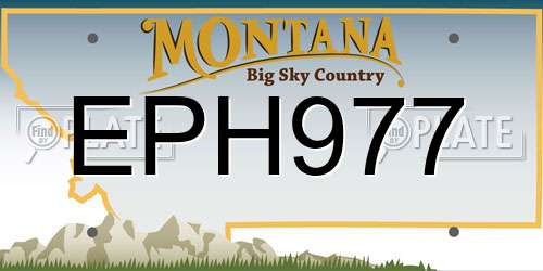 EPH977 Montana License Plate
