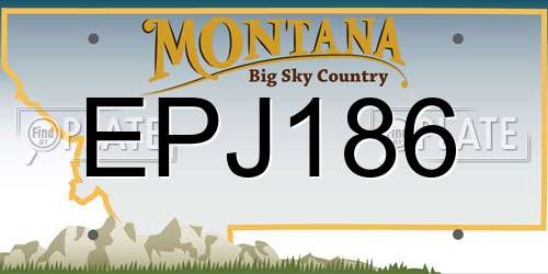 EPJ186 Montana License Plate