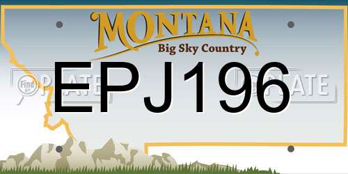 EPJ196 Montana License Plate