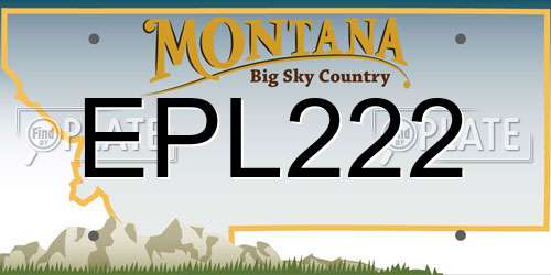 EPL222 Montana License Plate