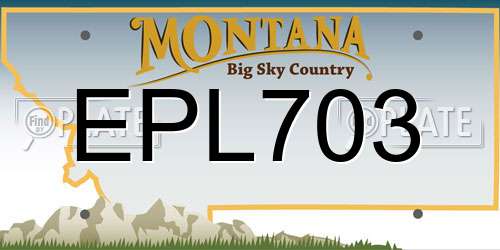 EPL703 Montana License Plate