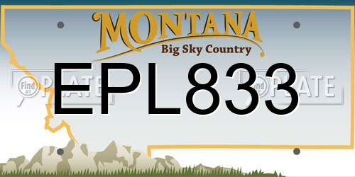 EPL833 Montana License Plate
