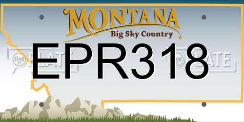 EPR318 Montana License Plate