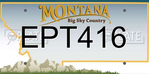 EPT416 Montana License Plate