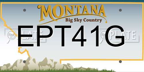 EPT41G Montana License Plate