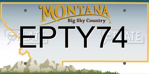EPTY74 Montana License Plate