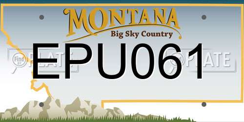 EPU061 Montana License Plate