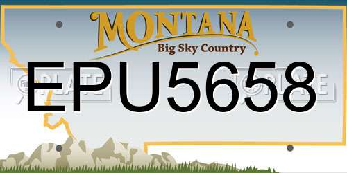 EPU5658 Montana License Plate