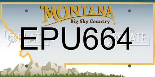 EPU664 Montana License Plate