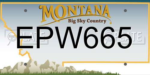 EPW665 Montana License Plate