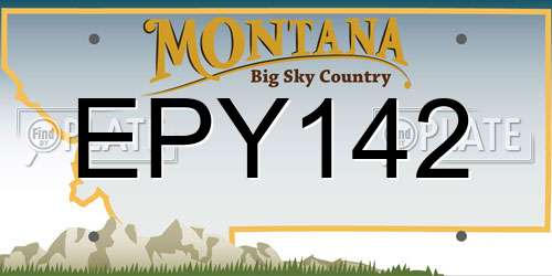 EPY142 Montana License Plate