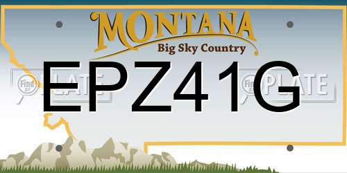 EPZ41G Montana License Plate