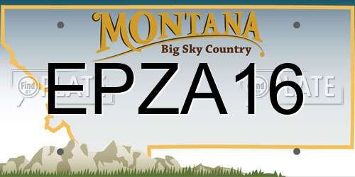 EPZA16 Montana License Plate