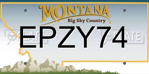 EPZY74 Montana License Plate